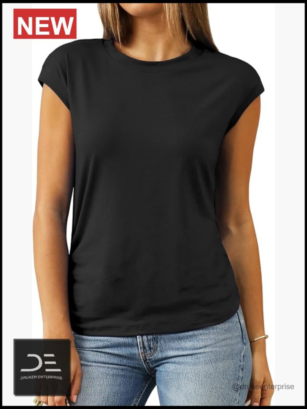Cap Sleeve Loose Fit Tunic Tops for Women Casual Summer Tees